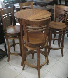 High bar table and rotating bar chairs-K34